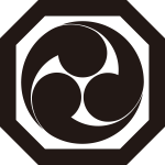 隅切り平角に三つ巴紋