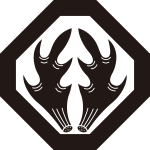 隅切り角に抱き角紋