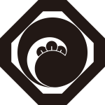 隅切り角に左一つ丁子巴紋