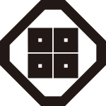 隅切り角に平四つ目紋