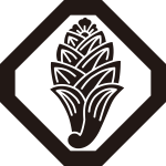 隅切り角に一つ茗荷紋