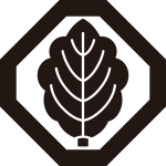 隅切り角に一枚柏（２）紋