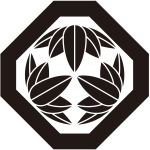 隅切り角に十五枚笹紋