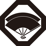 隅切り角に重ね扇紋