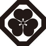 隅切り角に片喰紋