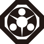 隅切り角に三つ日の丸地紙紋