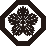 隅切り角に撫子紋