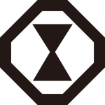 隅切り角に輪鼓紋