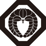 隅切り角に下り藤紋