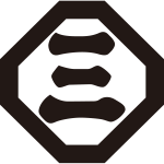 隅切り角に三文字紋