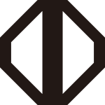 隅切り角に竪一つ引き紋