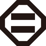 隅切り角内に二つ引き紋