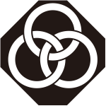 隅切り持ちに地抜き三つ輪違い紋