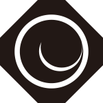 隅切り鉄砲角に左一つ巴紋