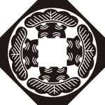 隅切り鉄砲角に四つ松紋