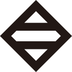 隅立て角に二つ引き紋