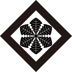 隅立て角に六つ薺紋