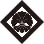 隅立て角に結綿紋