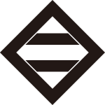 隅立て角内に二つ引き紋