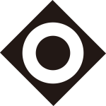 隅立て角内に地抜き蛇の目紋