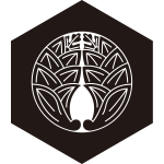 鉄砲亀甲に抱き茗荷紋