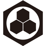 鉄砲亀甲に三つ盛り日向亀甲紋