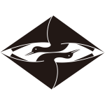 上下光琳対い鶴菱紋