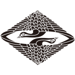 上下対い鶴菱紋