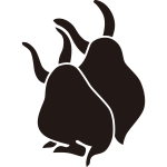 後ろ向き番い兎紋