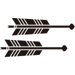 矢尻付き横二本矢紋