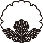 雪輪に外れ覗き梶の葉紋