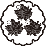 雪輪に三つ盛り揚羽蝶紋