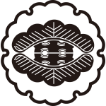 雪輪に対い松紋