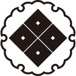 雪輪に隅立て四つ目紋