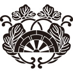 夕顔葉に源氏車紋